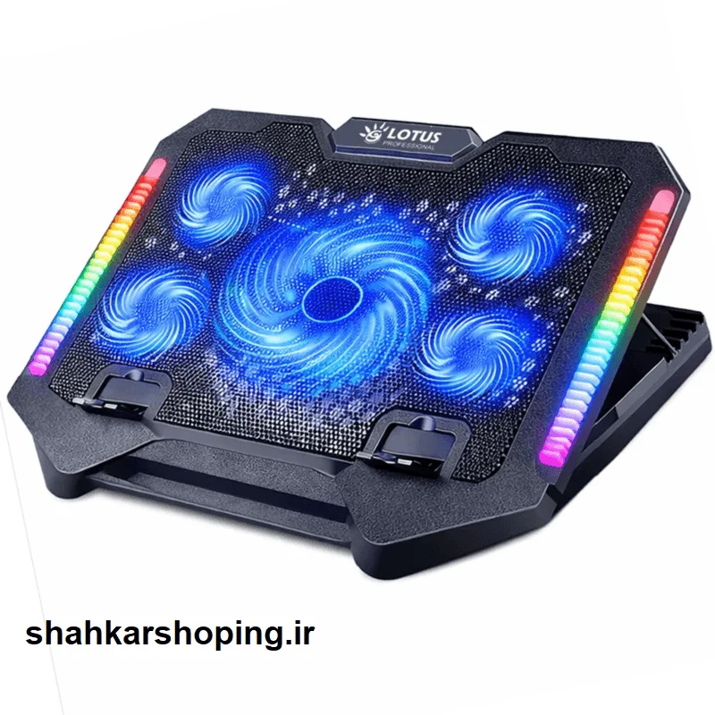 پایه خنککننده لپتاپ گیمینگ لوتوس مدل GF220-RGB مجهز به پنج فن